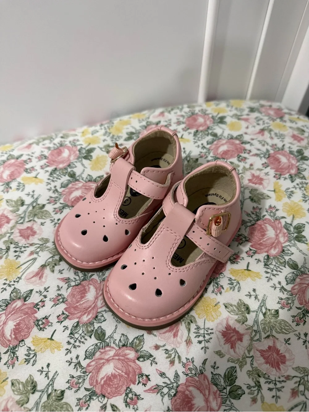 FootMates Pink T-Strap Heart Cutout Shoes